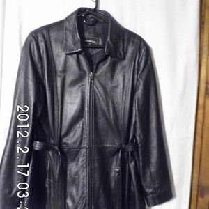OUTBROOK GENUINE LEATHER JACKET,LINEDSZ.LARGE